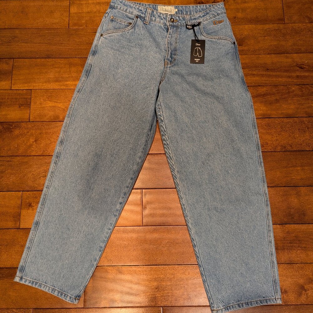 Dime Classic Baggy Denim Jeans – Light Wash Blue, New with Tags